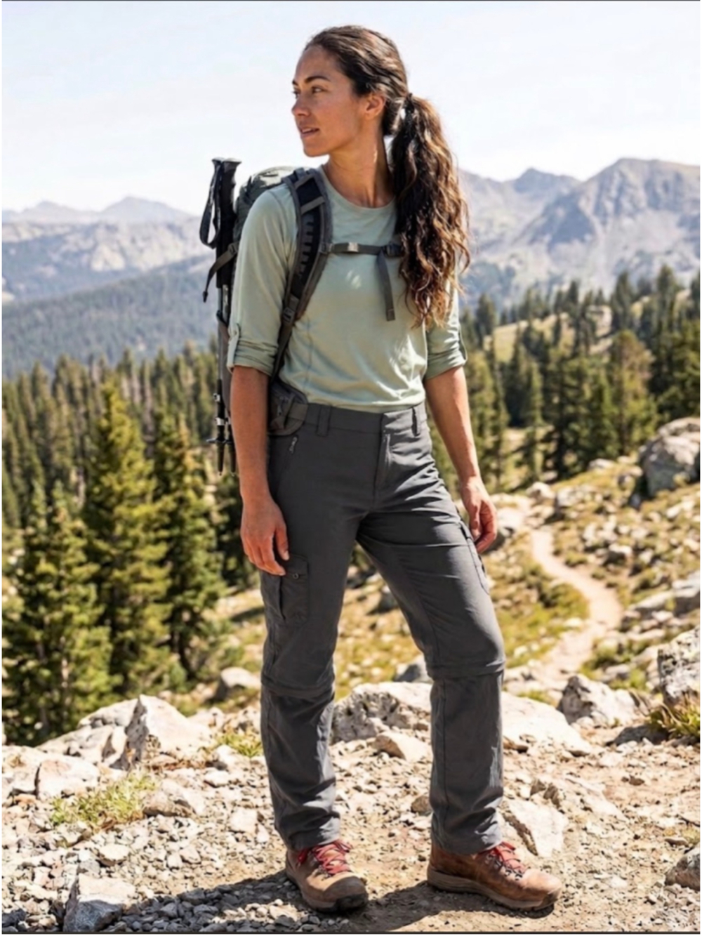 Women's REI Convertible Cargo Hiking Pants Grey Size 10